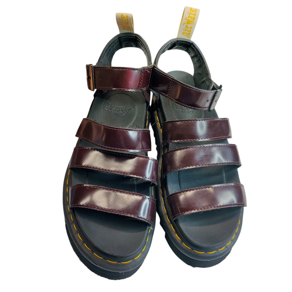Dr. Martens Burgundy Strappy Sandals - Picture 2 of 11